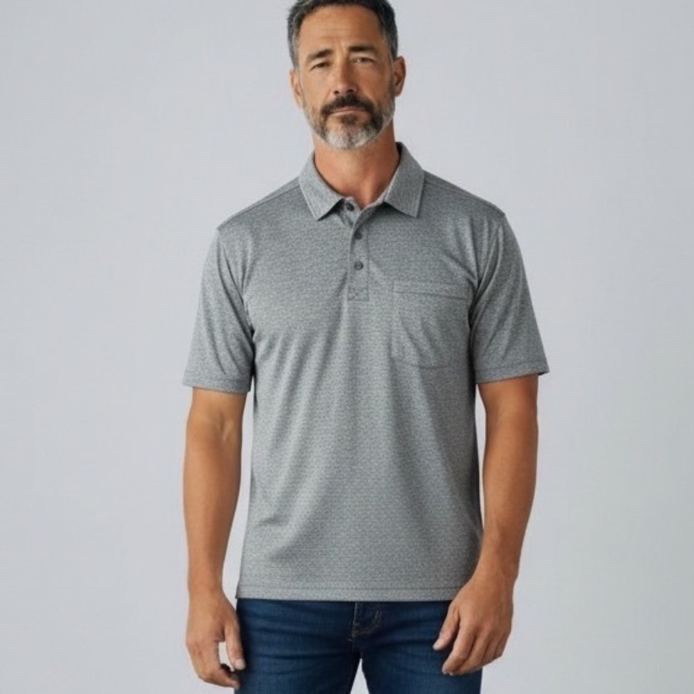 Duluth Trading Co Relaxed Fit Cooling Jade Polo Shirt Gray Mens Large NWT